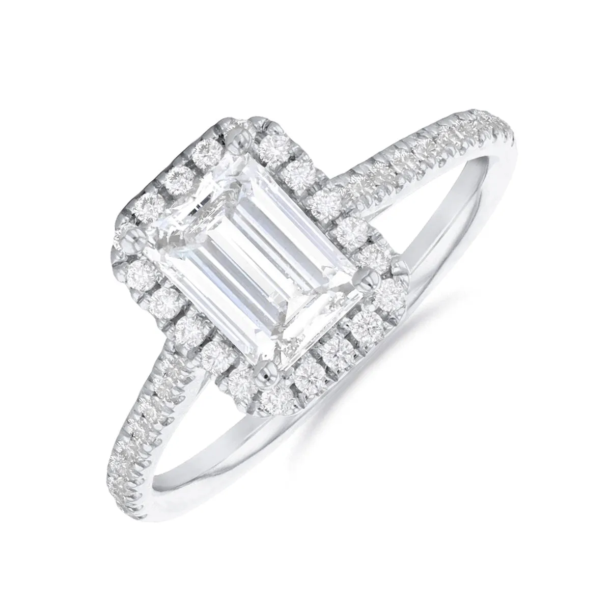 0.35ct Willow Emerald Cut Diamond Solitaire Engagement Ring | Platinum