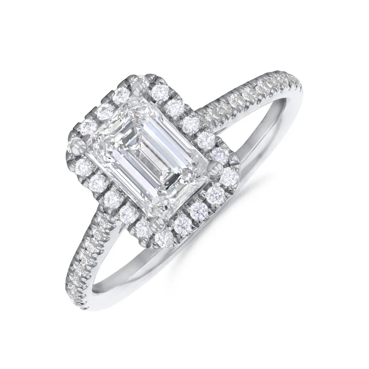 0.35ct Willow Emerald Cut Diamond Solitaire Engagement Ring | Platinum