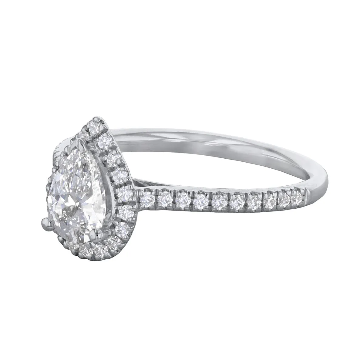 0.35ct Willow Pear Cut Diamond Solitaire Engagement Ring | Platinum