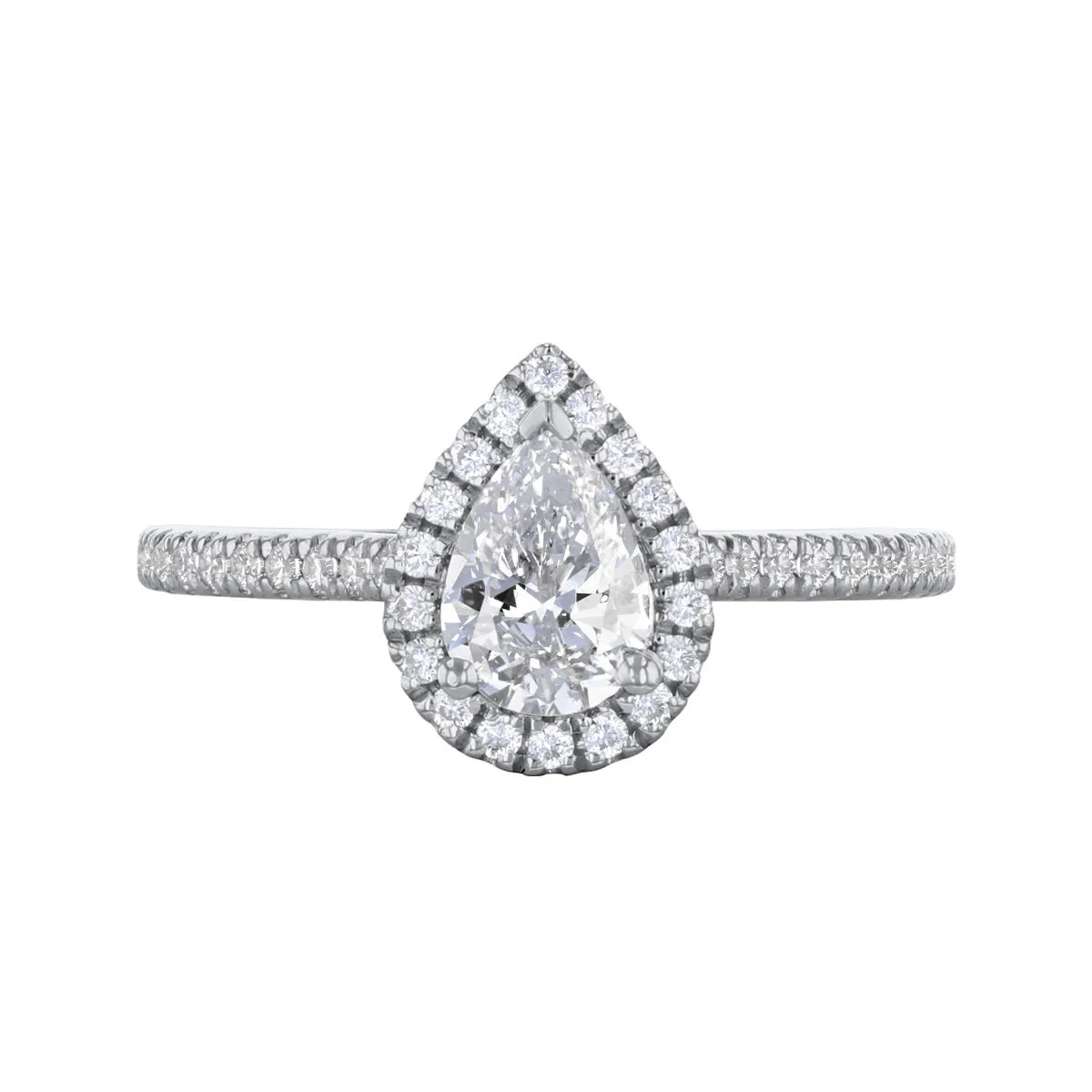 0.35ct Willow Pear Cut Diamond Solitaire Engagement Ring | Platinum