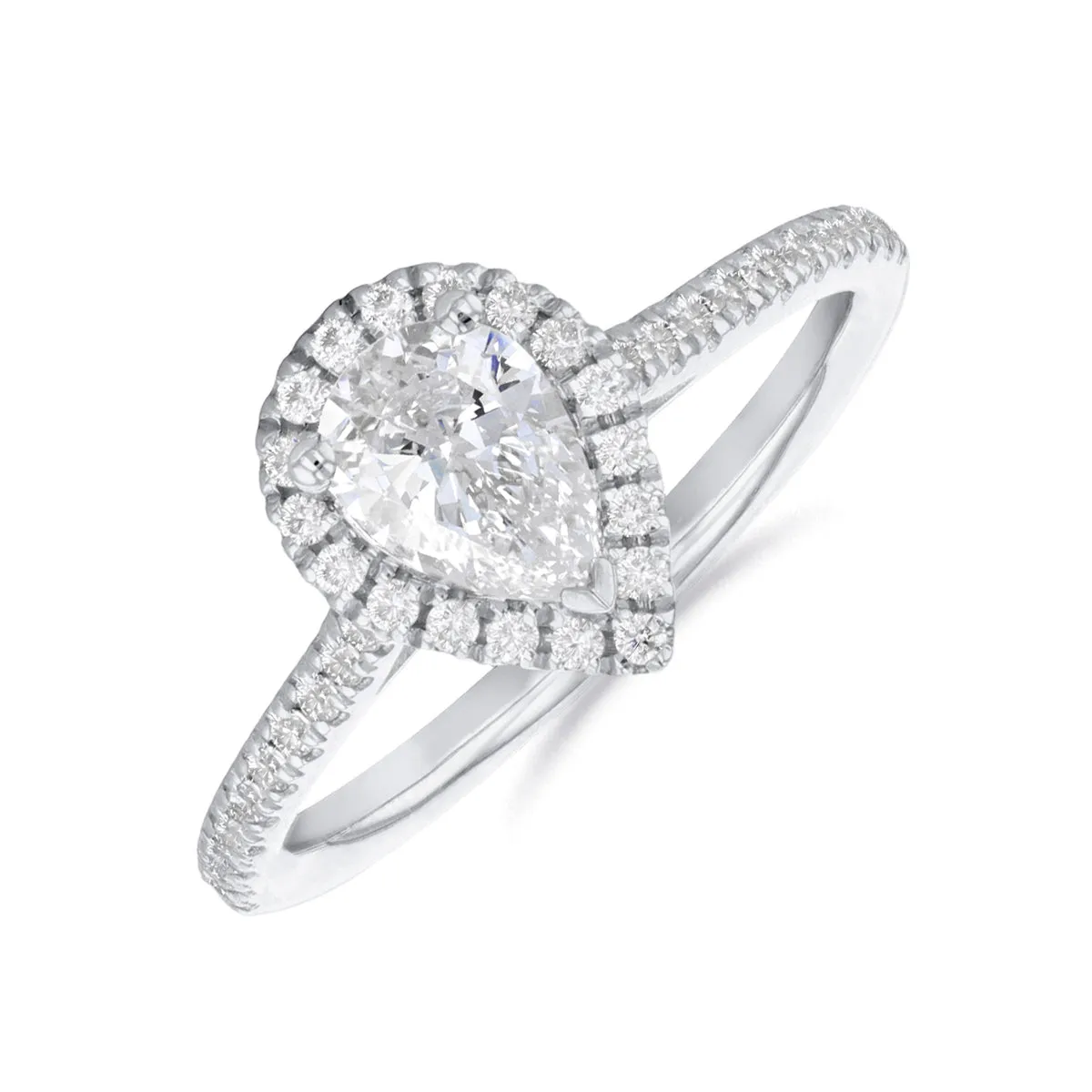 0.35ct Willow Pear Cut Diamond Solitaire Engagement Ring | Platinum