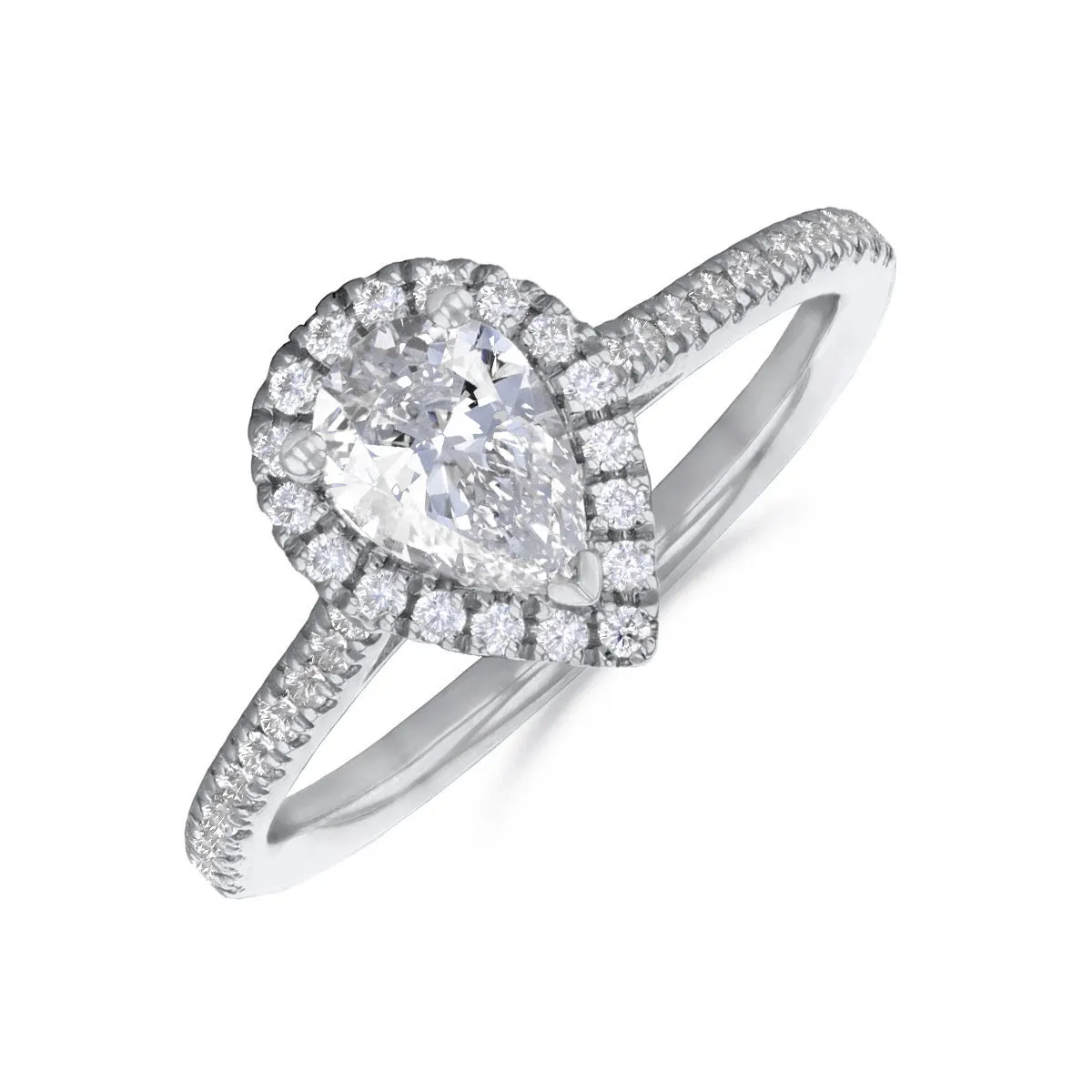 0.35ct Willow Pear Cut Diamond Solitaire Engagement Ring | Platinum