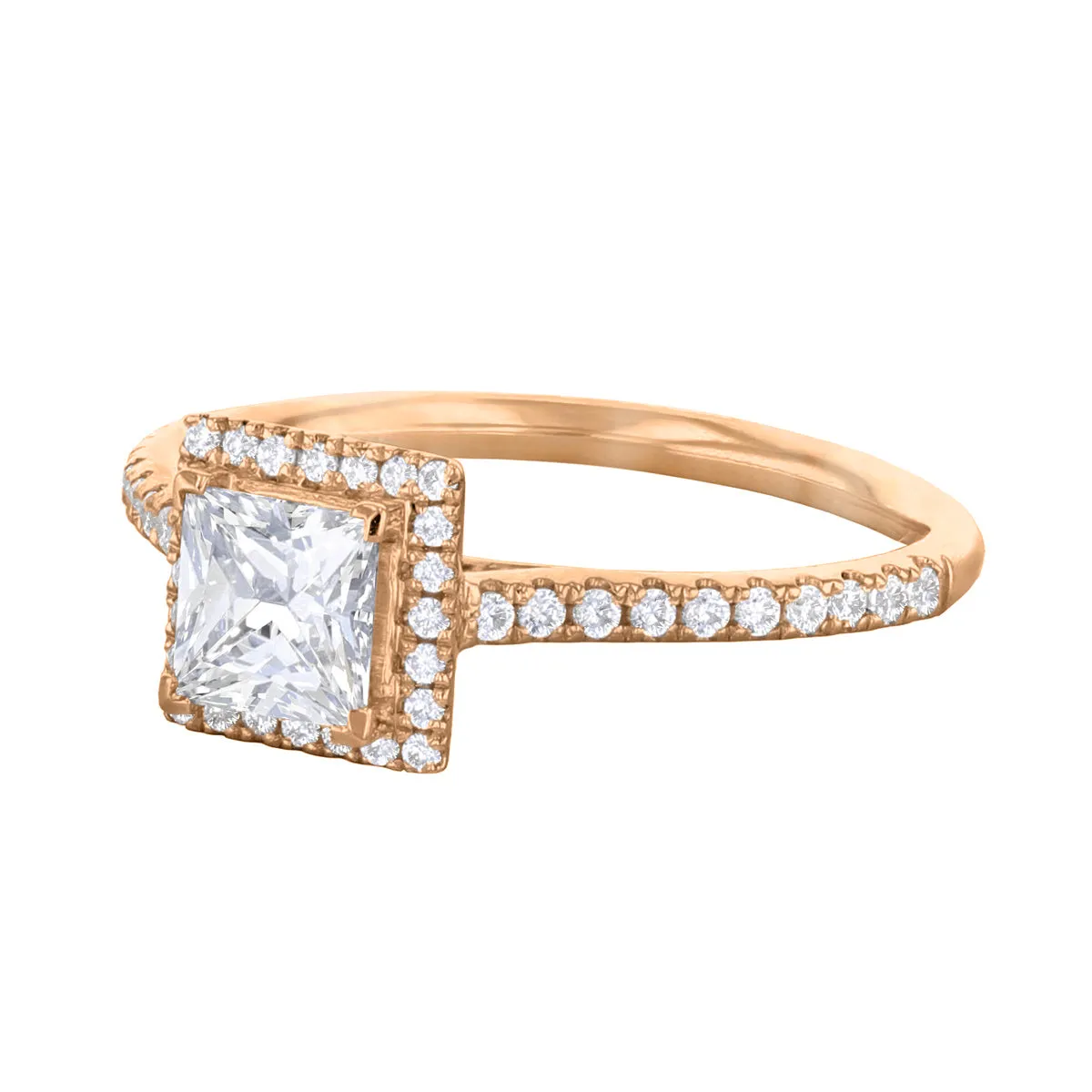 0.35ct Willow Princess Cut Diamond Solitaire Engagement Ring | 18ct Rose Gold