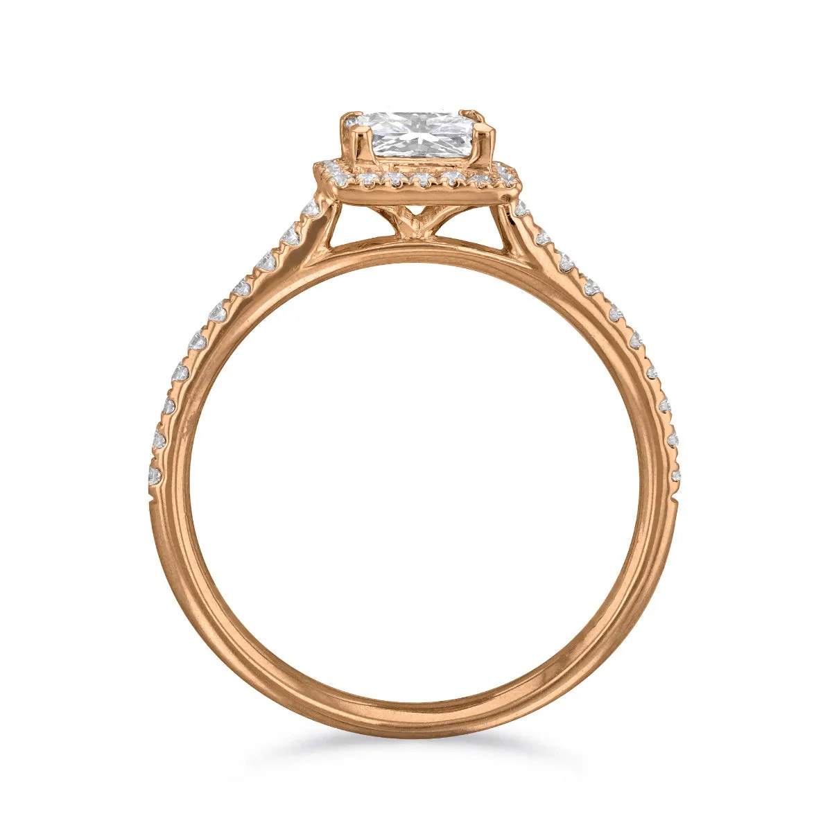 0.35ct Willow Princess Cut Diamond Solitaire Engagement Ring | 18ct Rose Gold