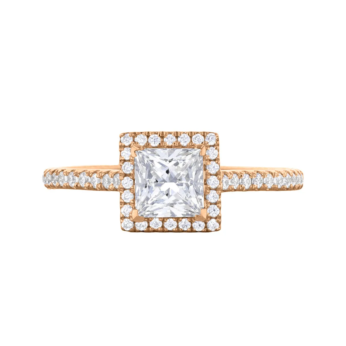 0.35ct Willow Princess Cut Diamond Solitaire Engagement Ring | 18ct Rose Gold