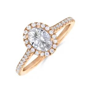 0.50ct Willow Oval Cut Diamond Solitaire Engagement Ring | 18ct Rose Gold