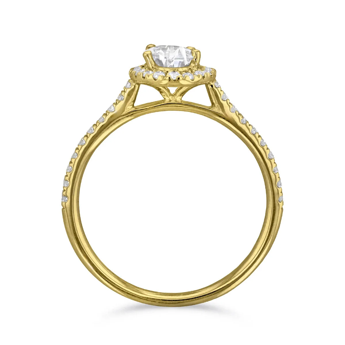 0.50ct Willow Oval Cut Diamond Solitaire Engagement Ring | 18ct Yellow Gold