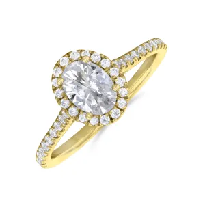 0.50ct Willow Oval Cut Diamond Solitaire Engagement Ring | 18ct Yellow Gold