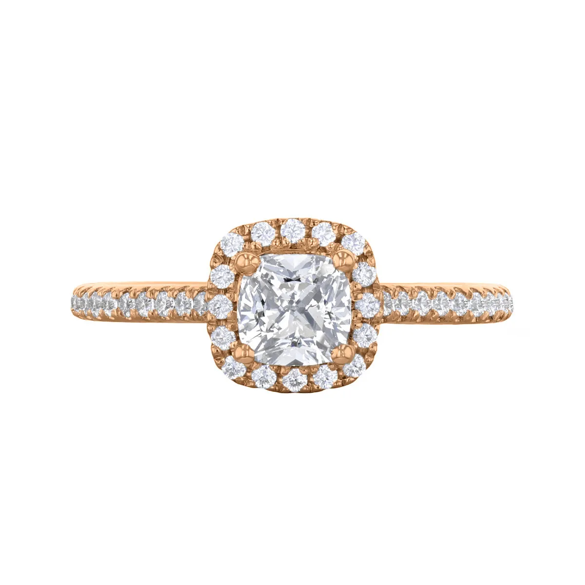 0.75ct Willow Cushion Cut Diamond Solitaire Engagement Ring | 18ct Rose Gold