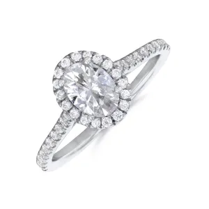 0.75ct Willow Oval Cut Diamond Solitaire Engagement Ring | Platinum