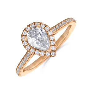 0.75ct Willow Pear Cut Diamond Solitaire Engagement Ring | 18ct Rose Gold