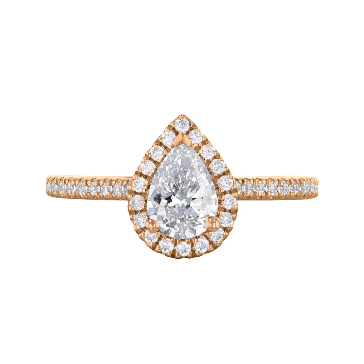 0.75ct Willow Pear Cut Diamond Solitaire Engagement Ring | 18ct Rose Gold