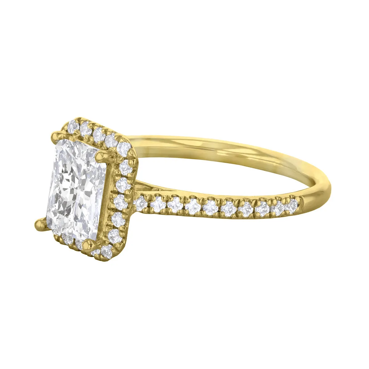 0.75ct Willow Radiant Cut Diamond Solitaire Engagement Ring | 18ct Yellow Gold