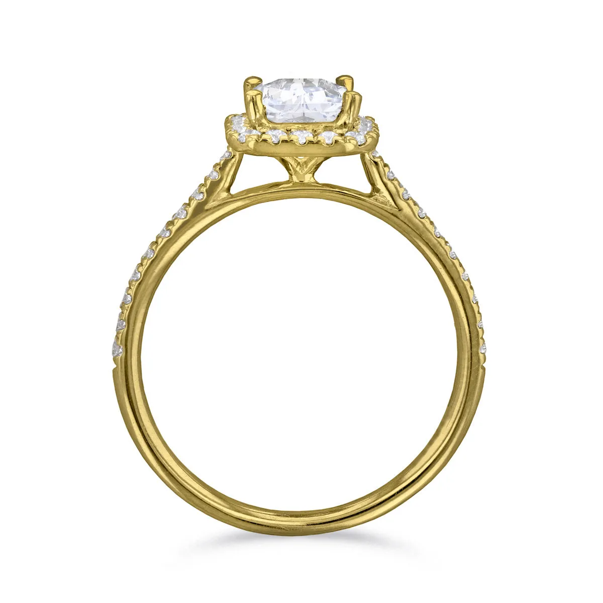 0.75ct Willow Radiant Cut Diamond Solitaire Engagement Ring | 18ct Yellow Gold