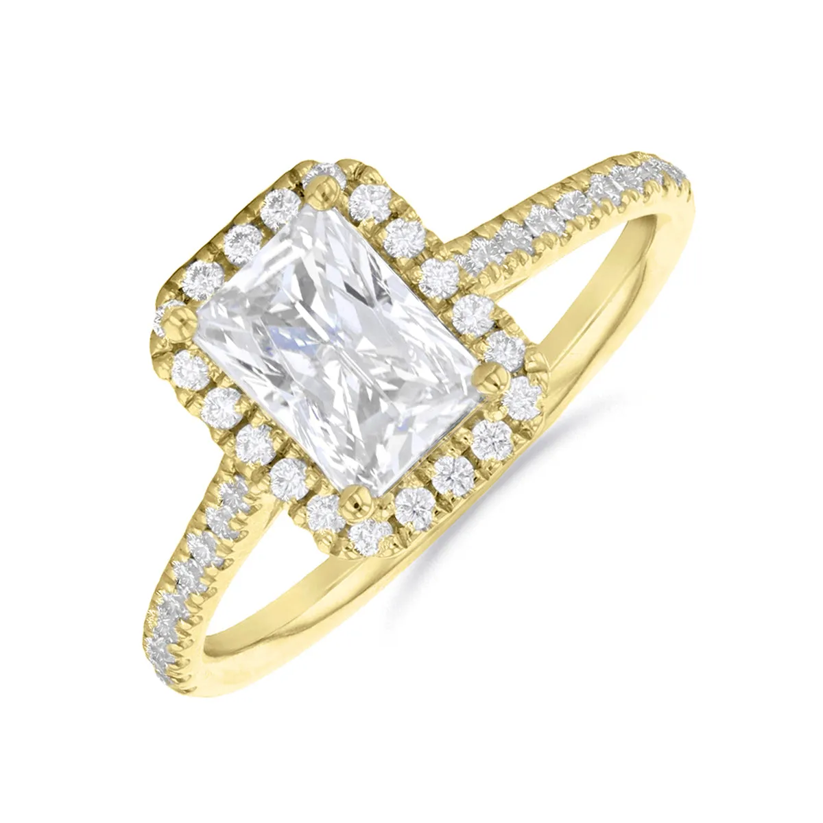 0.75ct Willow Radiant Cut Diamond Solitaire Engagement Ring | 18ct Yellow Gold