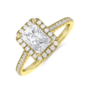 0.75ct Willow Radiant Cut Diamond Solitaire Engagement Ring | 18ct Yellow Gold