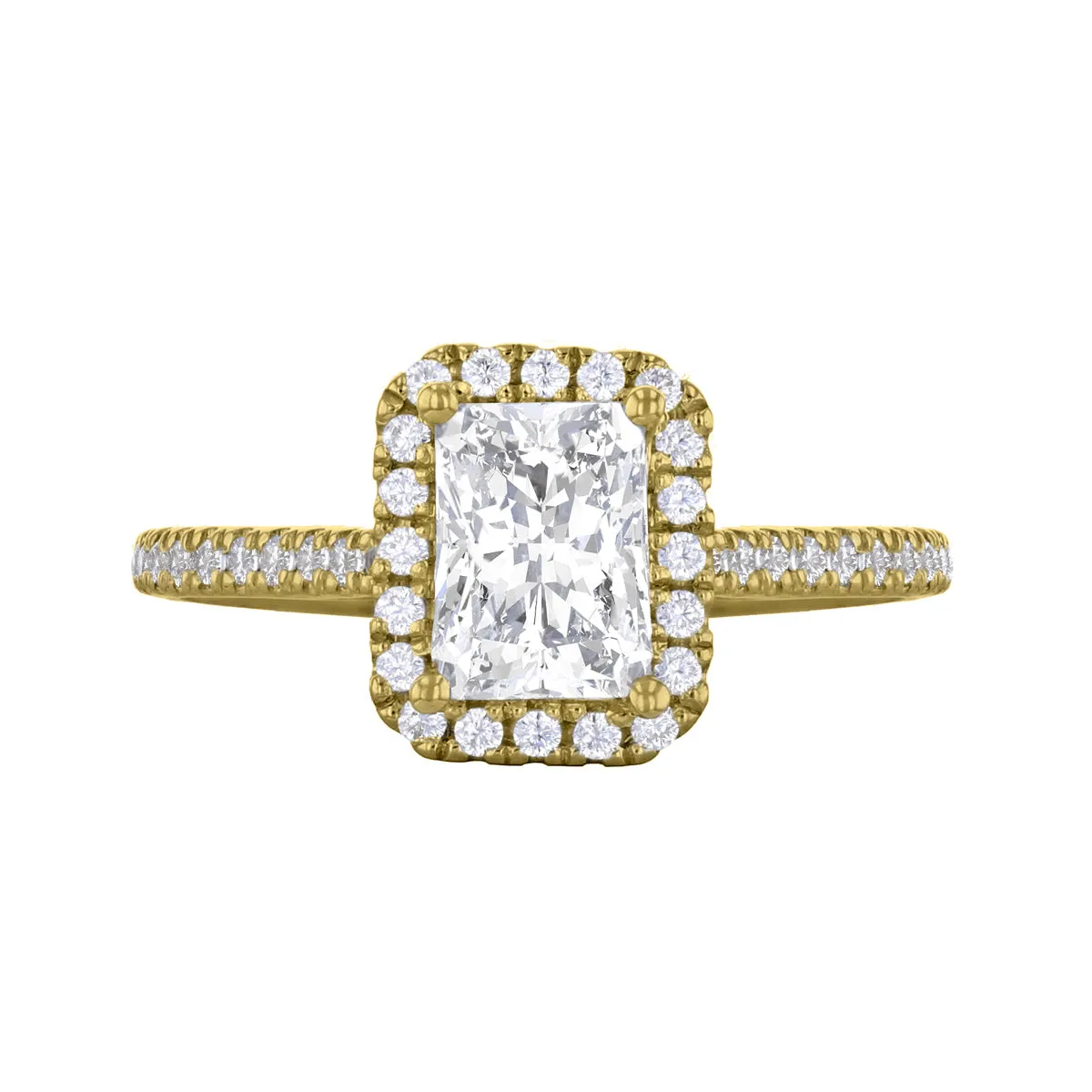 0.75ct Willow Radiant Cut Diamond Solitaire Engagement Ring | 18ct Yellow Gold