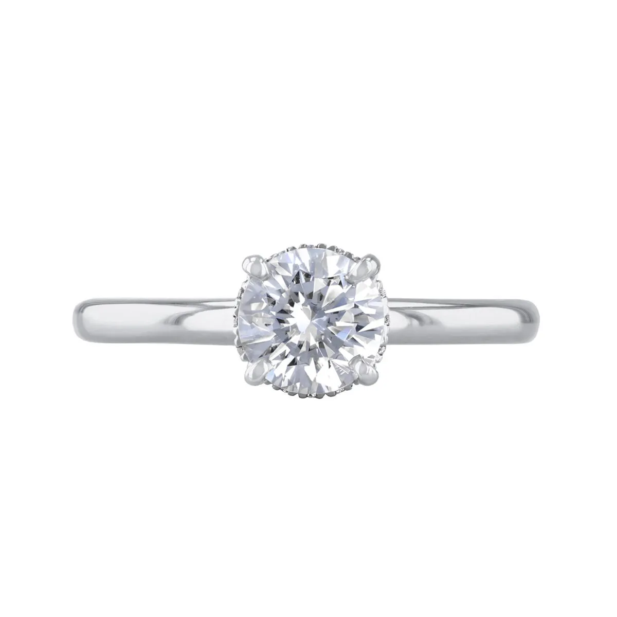 1-00ct Fleur Round Brilliant Cut Diamond Solitaire Engagement Ring | Platinum