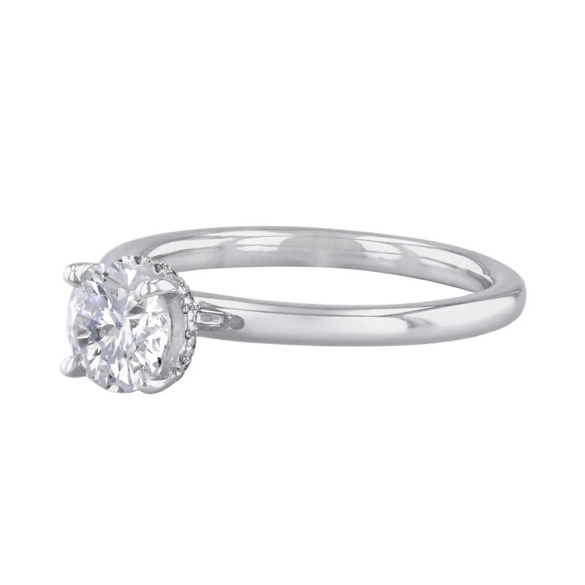 1-00ct Fleur Round Brilliant Cut Diamond Solitaire Engagement Ring | Platinum