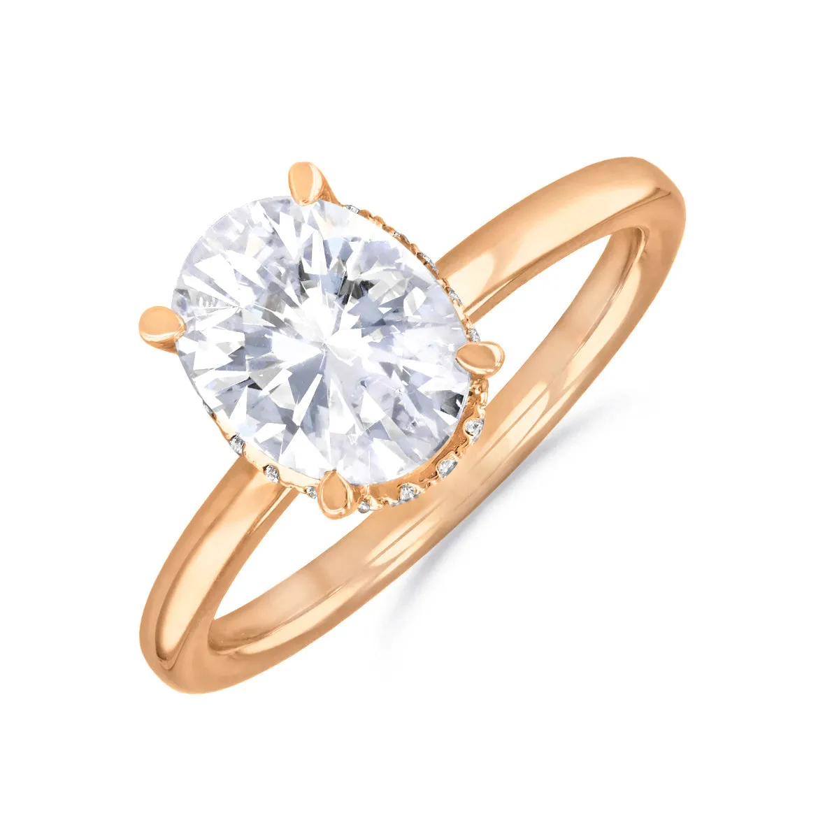 1-50ct Fleur Oval Cut Diamond Solitaire Engagement Ring | 18ct-Rose-Gold