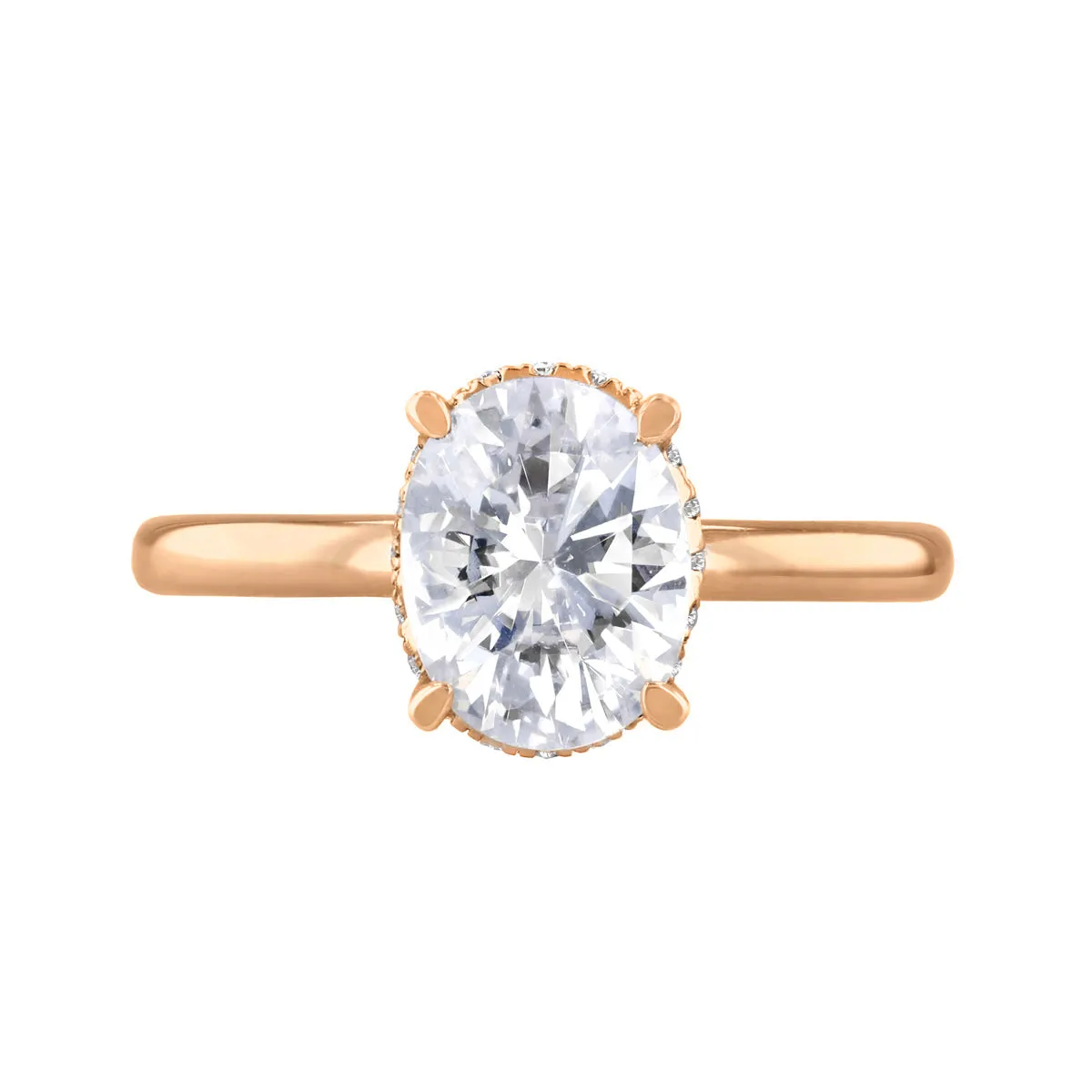 1-50ct Fleur Oval Cut Diamond Solitaire Engagement Ring | 18ct-Rose-Gold