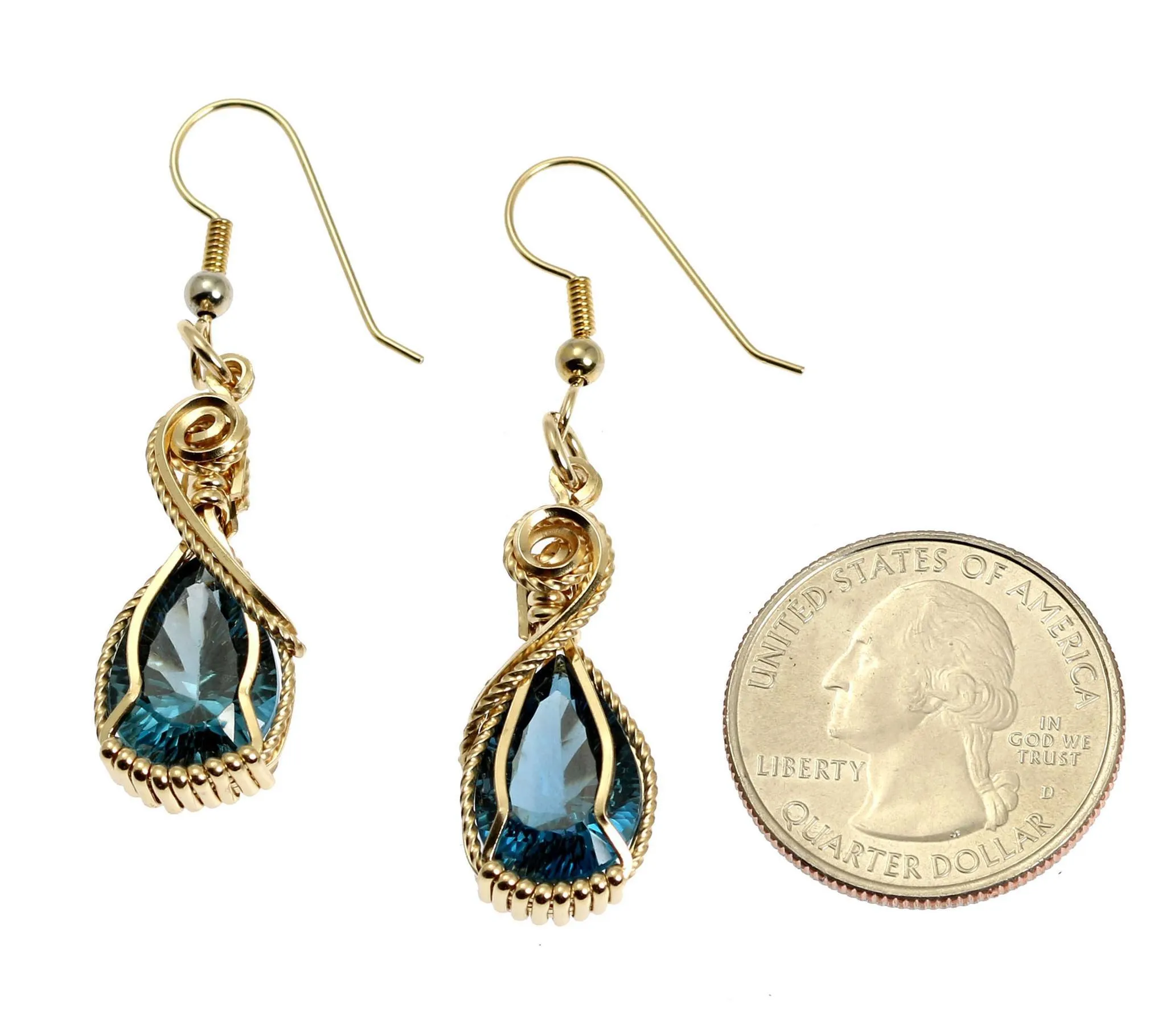 12 CT London Blue Topaz 14K Gold-filled Earrings