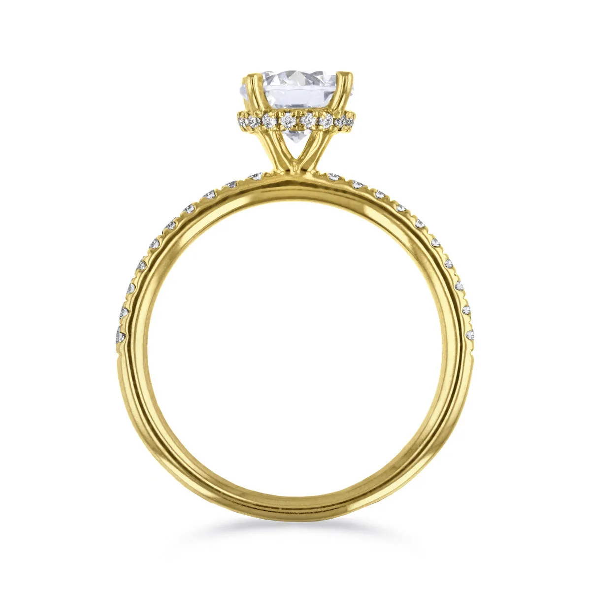 1.20ct Fleur Shoulder Set Round Brilliant Cut Diamond Solitaire Engagement Ring | 18ct Yellow Gold