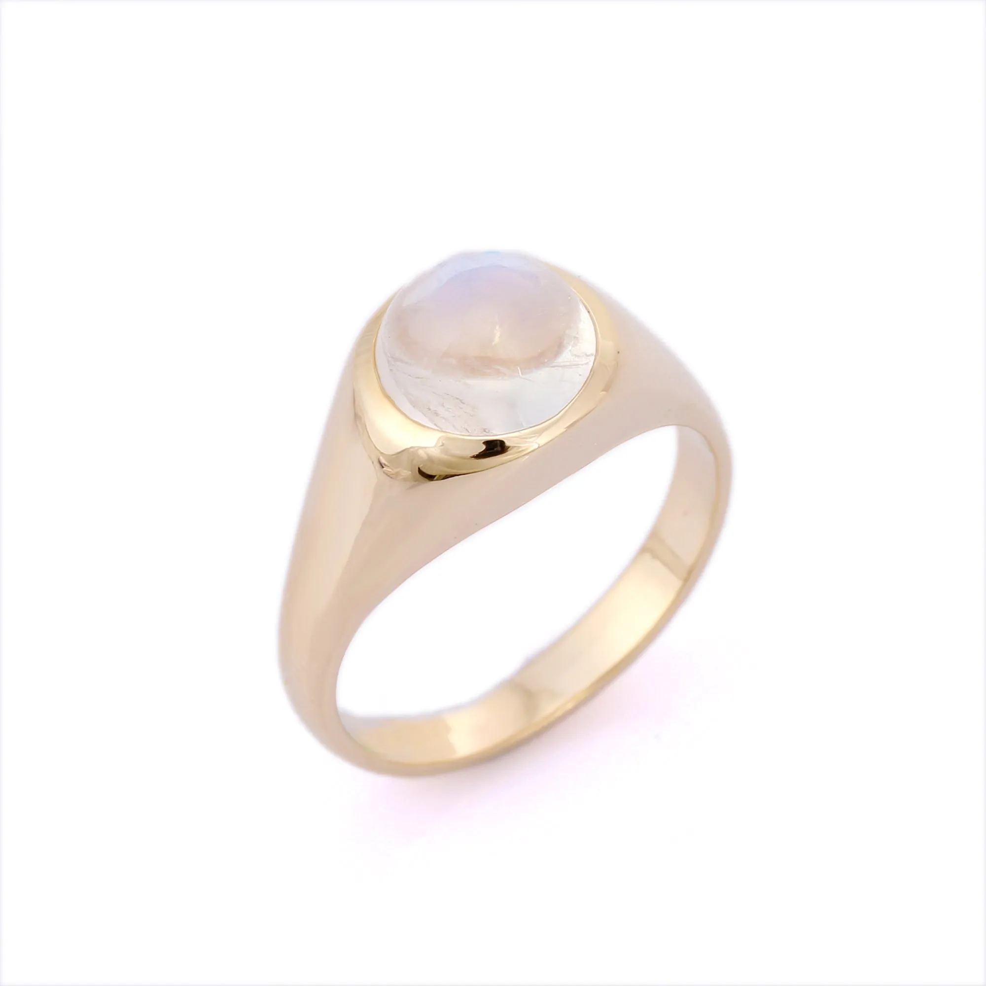 14K Rainbow Moonstone Gold Ring