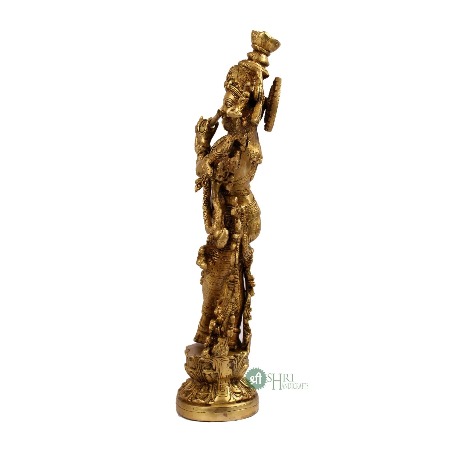 15" BRASS KRISHNA STANDING