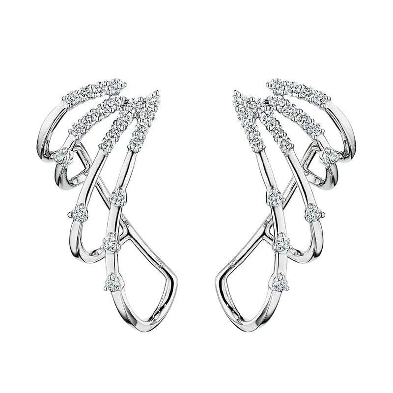 18k Luminus White Gold Earring With 0.50 Cts Vs-Gh Diamonds