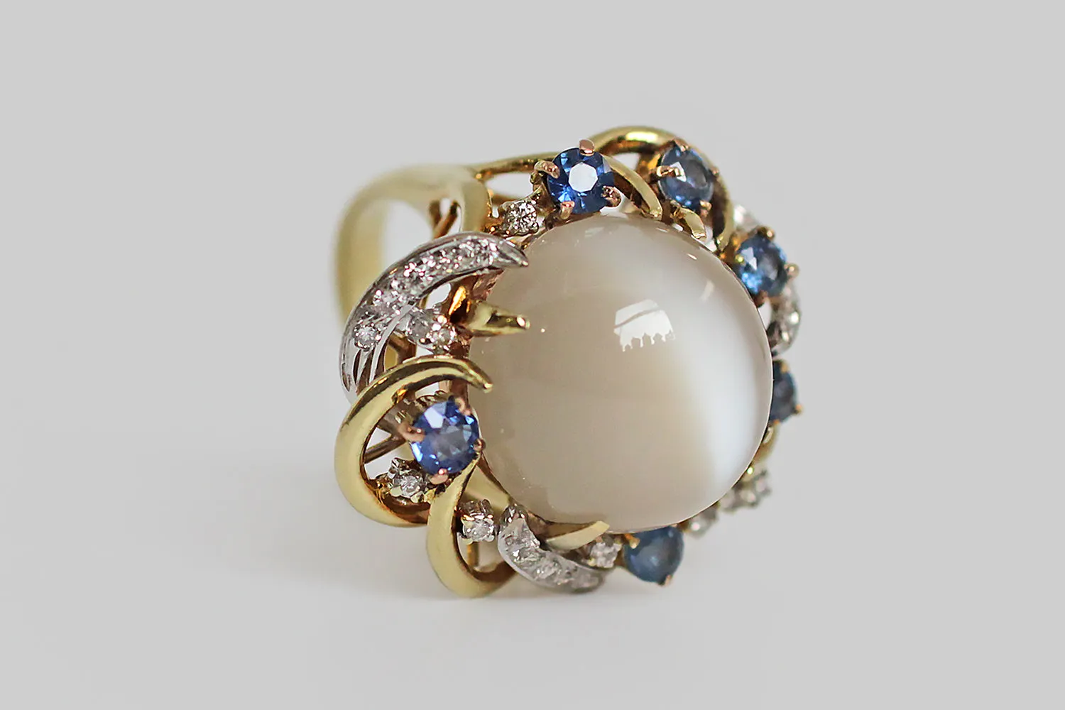 1960s Cat's Eye Moonstone Cocktail Ring