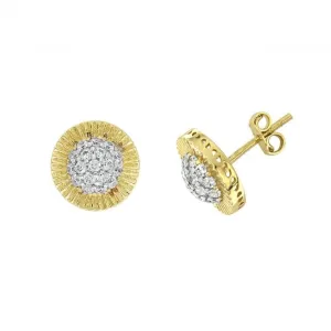 9ct Yellow Gold Round Zirconia Stud Earrings ES628