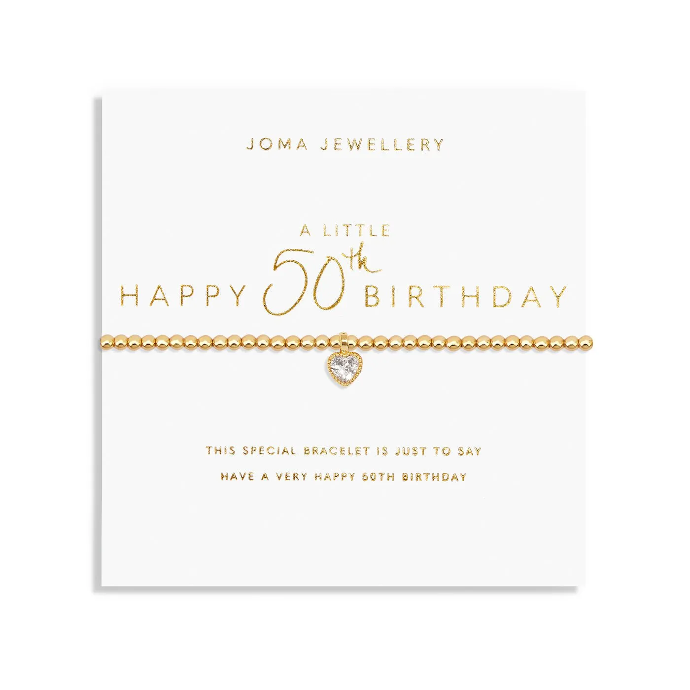 A Little Happy 50th Birthday Gold Plated Bracelet 7584