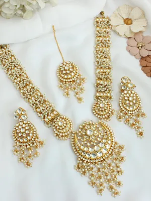 Alwar Long Kundan Necklace Set