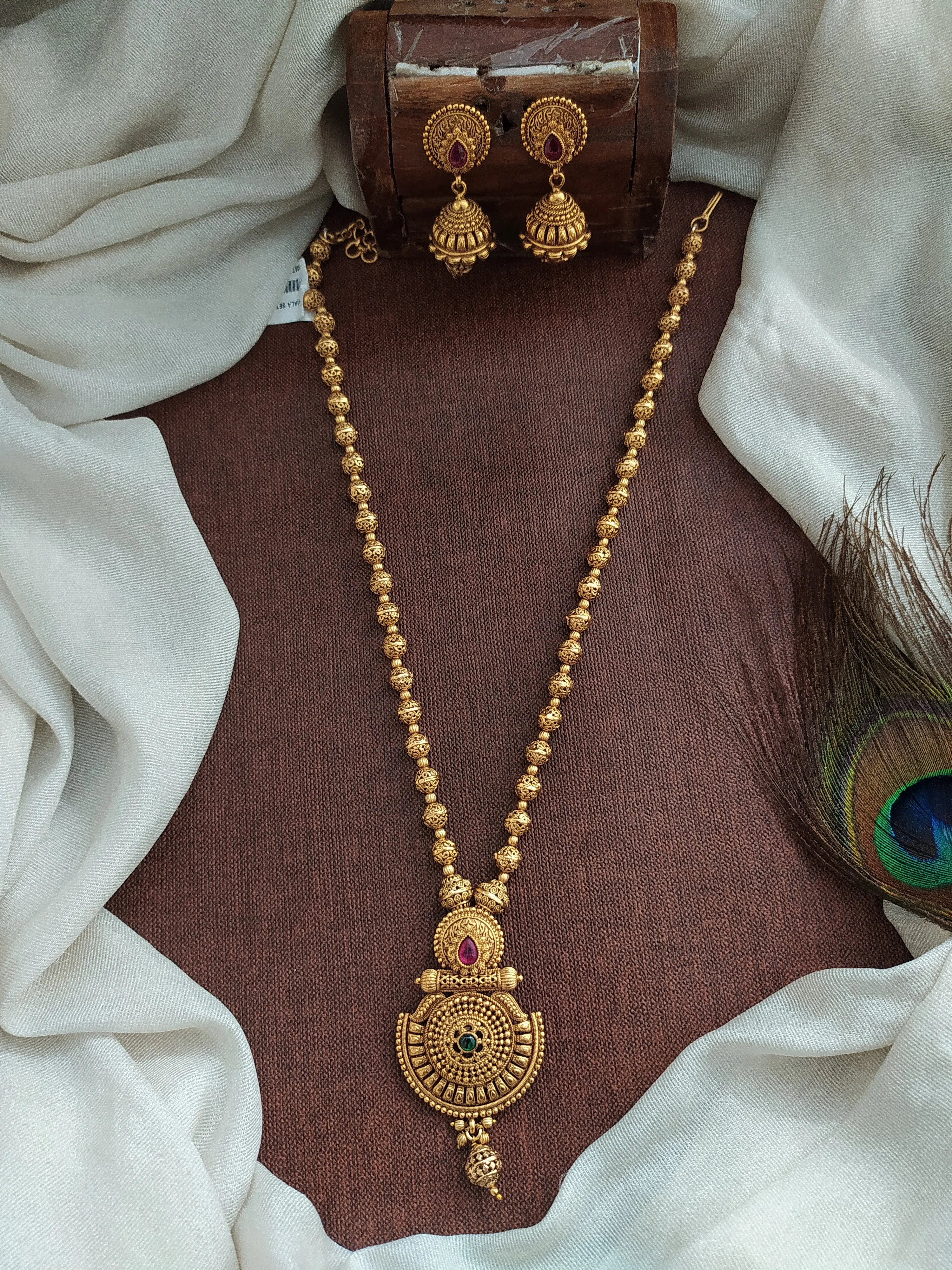 Antique Ball-Style Mala Set with Pendant