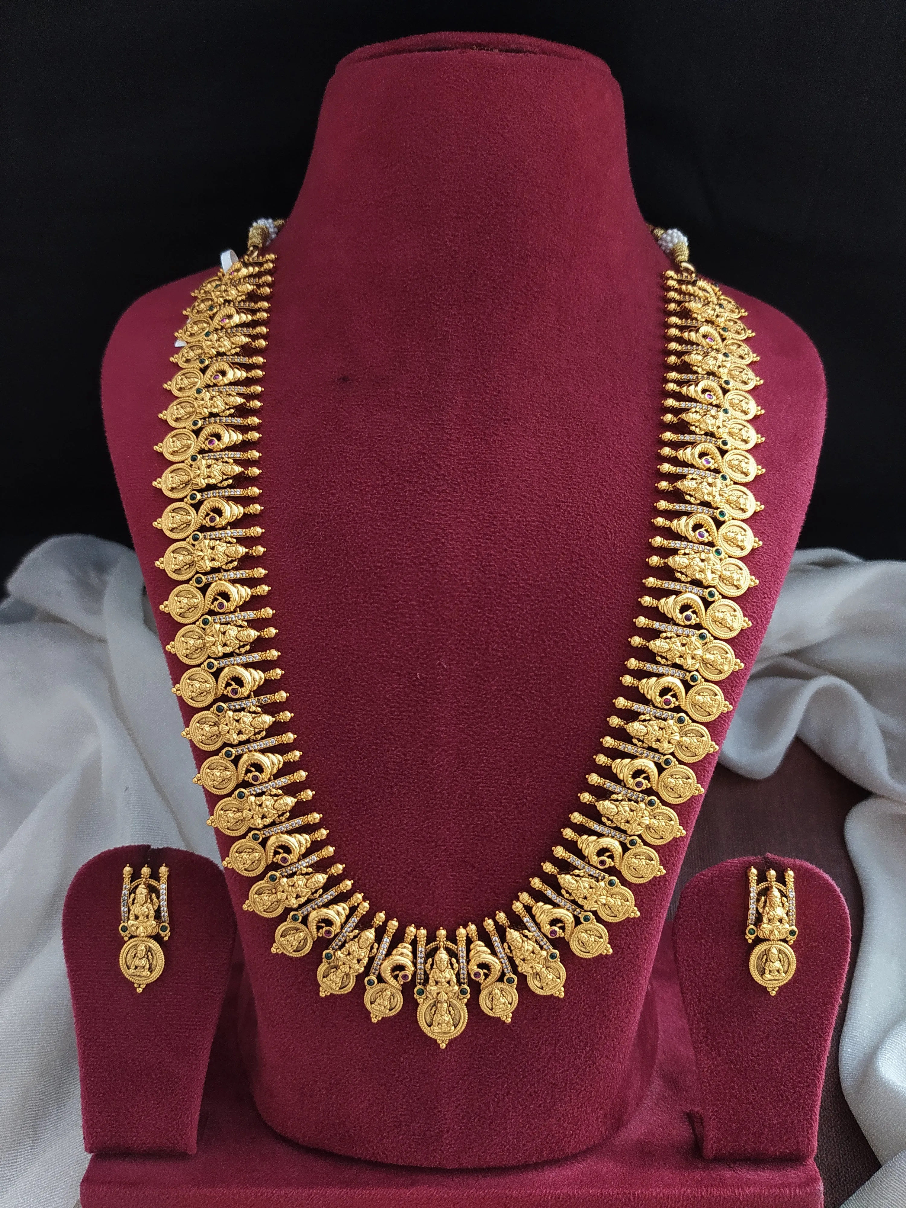 Antique Gold Kasu Malai Long Haram Set