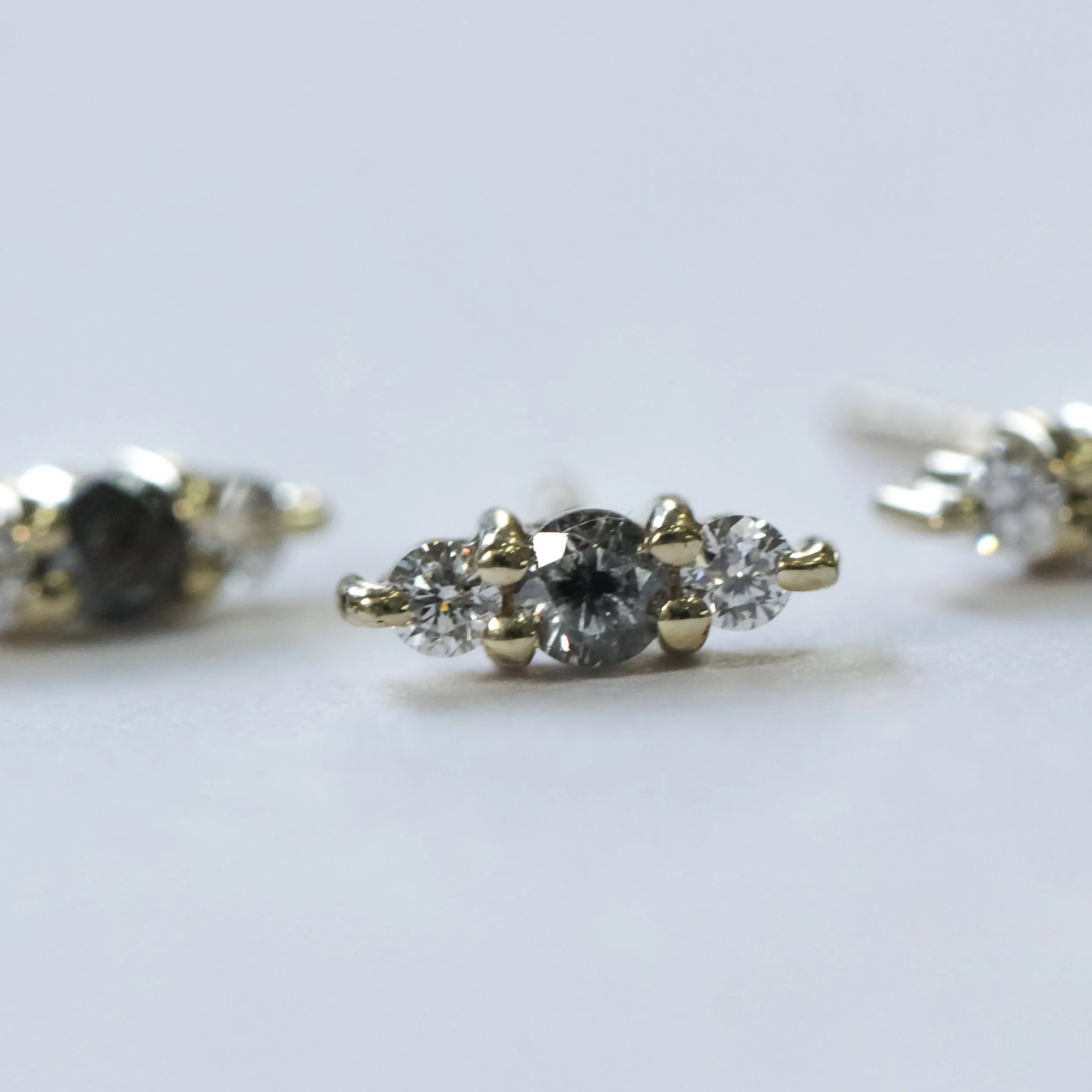 Audrey Earring White and Grey Diamonds