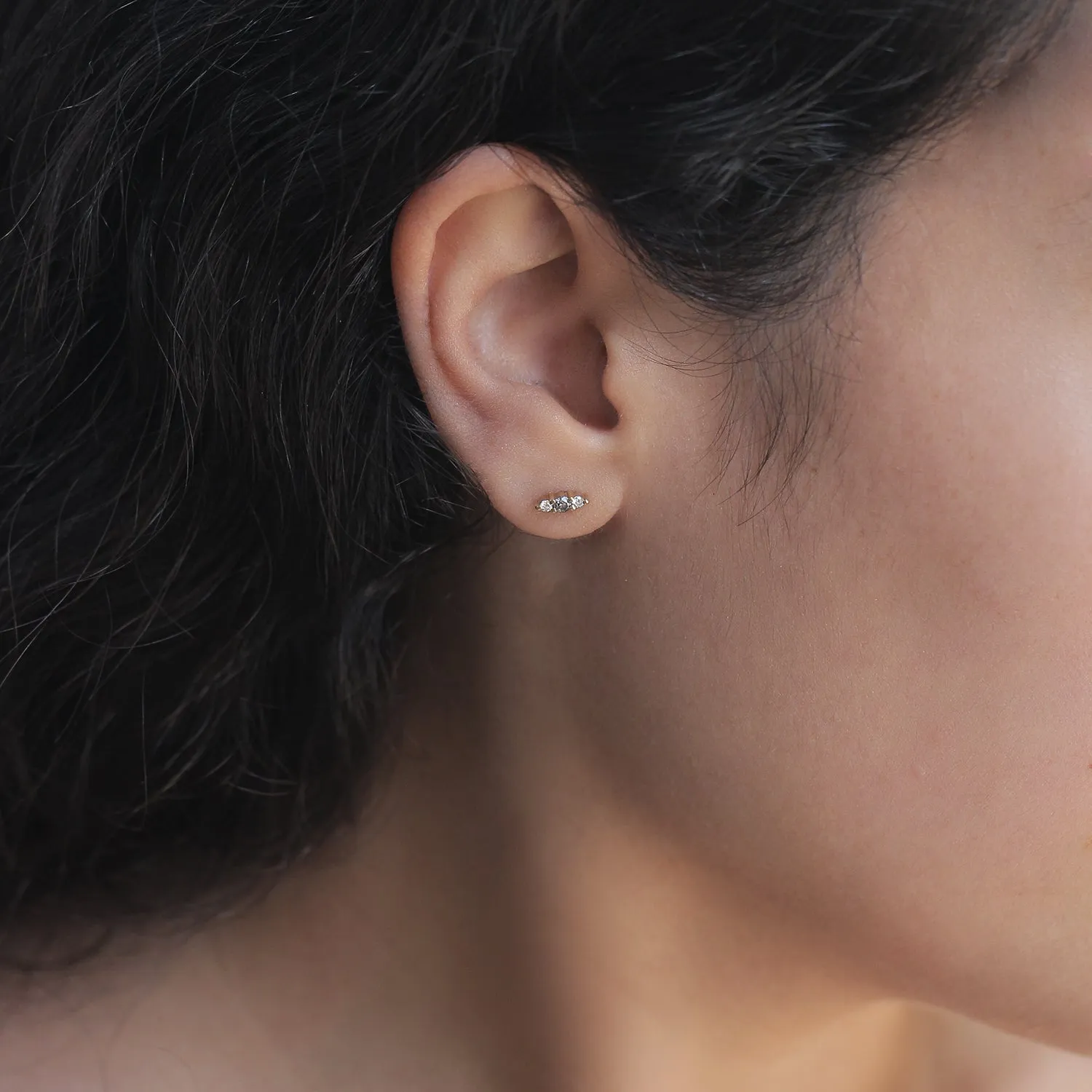 Audrey Earring White and Grey Diamonds