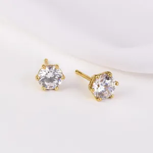 Brilliant Micro Gold 6mm Stud Earrings