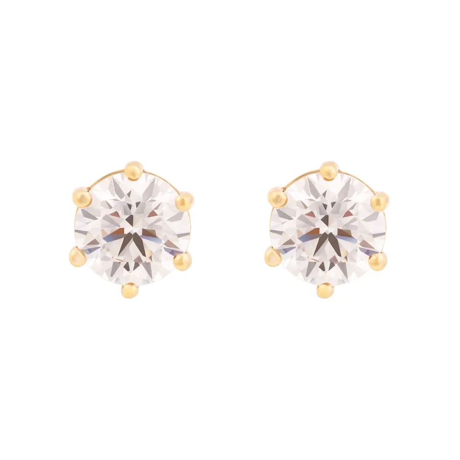 Brilliant Micro Gold 6mm Stud Earrings