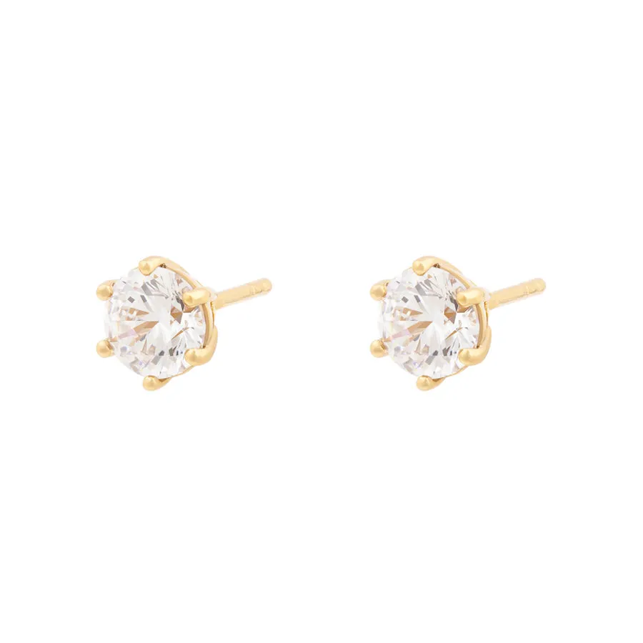 Brilliant Micro Gold 6mm Stud Earrings