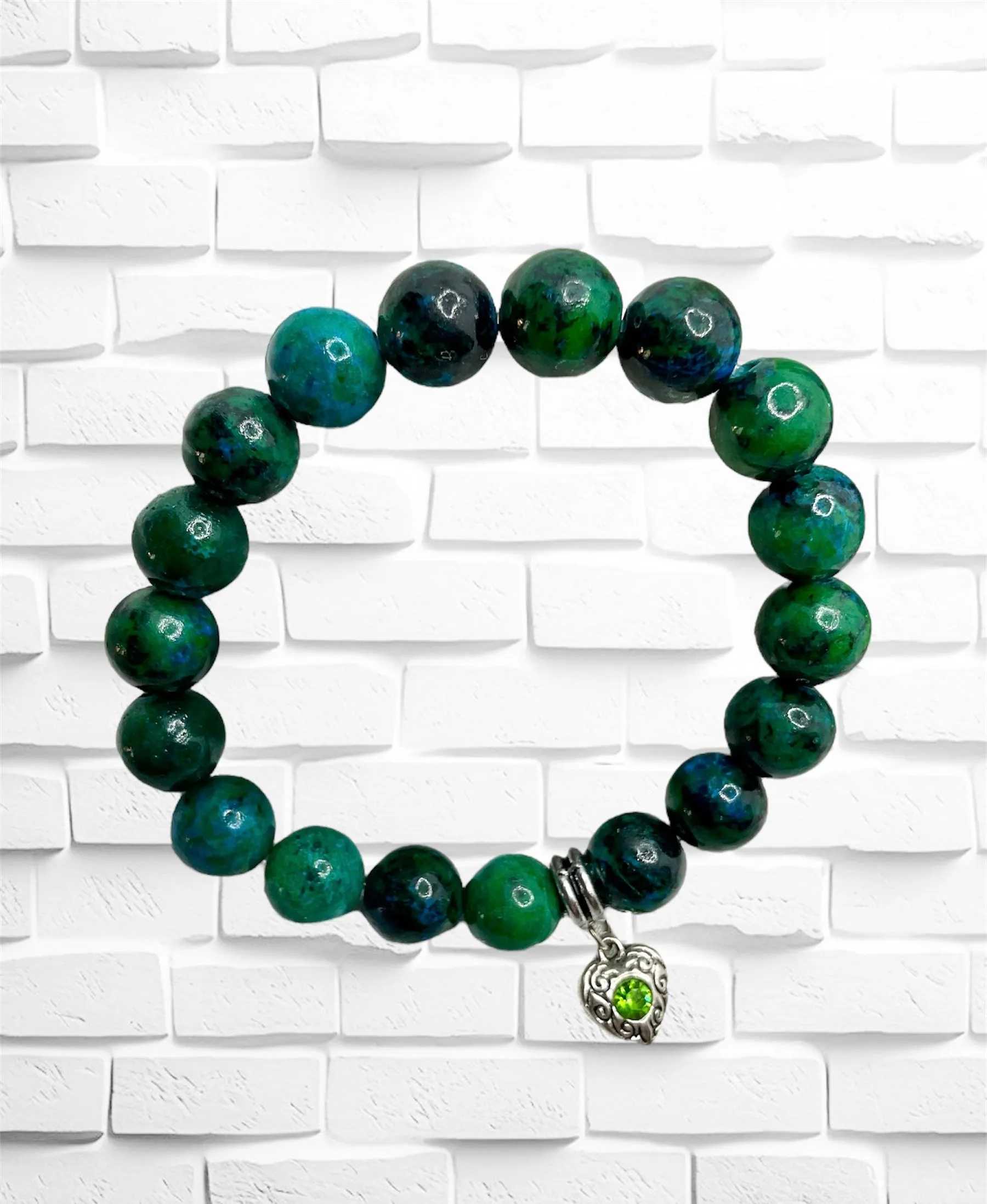 Chrysocolla Stretch Bracelet & Amethyst Anklet