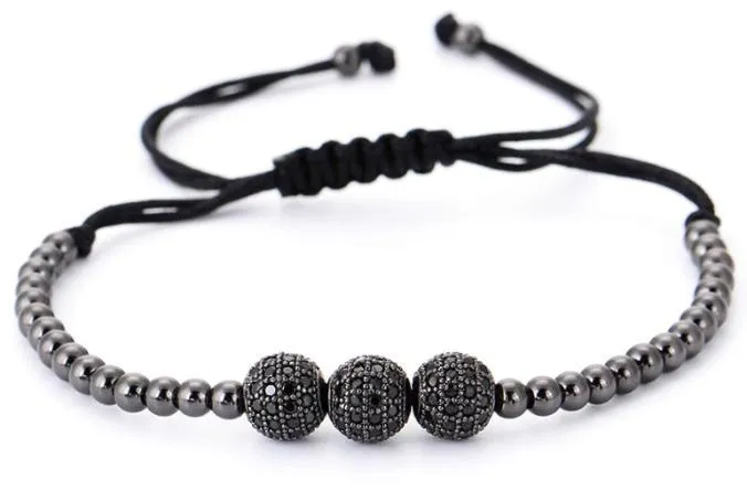 Classy Men Bracelet Triple Black