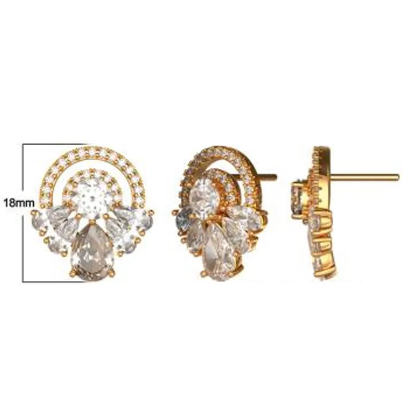 Colorful micro-studded zirconium earrings for women fashion ladies sparkling daisy earrings jewelry