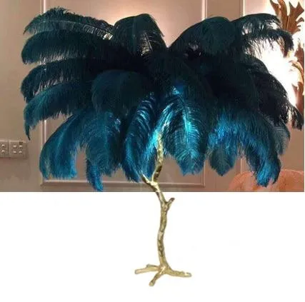 Contempory Luxury Hollywood Regency Ostrich Table Lamp