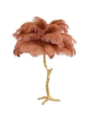 Contempory Luxury Hollywood Regency Ostrich Table Lamp