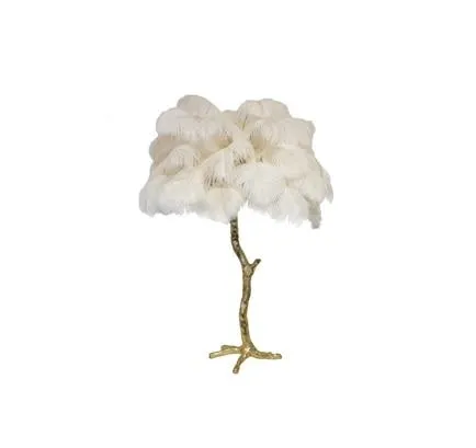 Contempory Luxury Hollywood Regency Ostrich Table Lamp