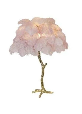 Contempory Luxury Hollywood Regency Ostrich Table Lamp