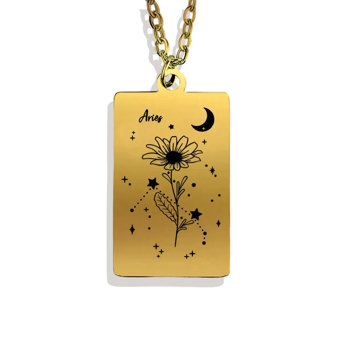 Cosmic Birth Flower Card Pendant Necklace