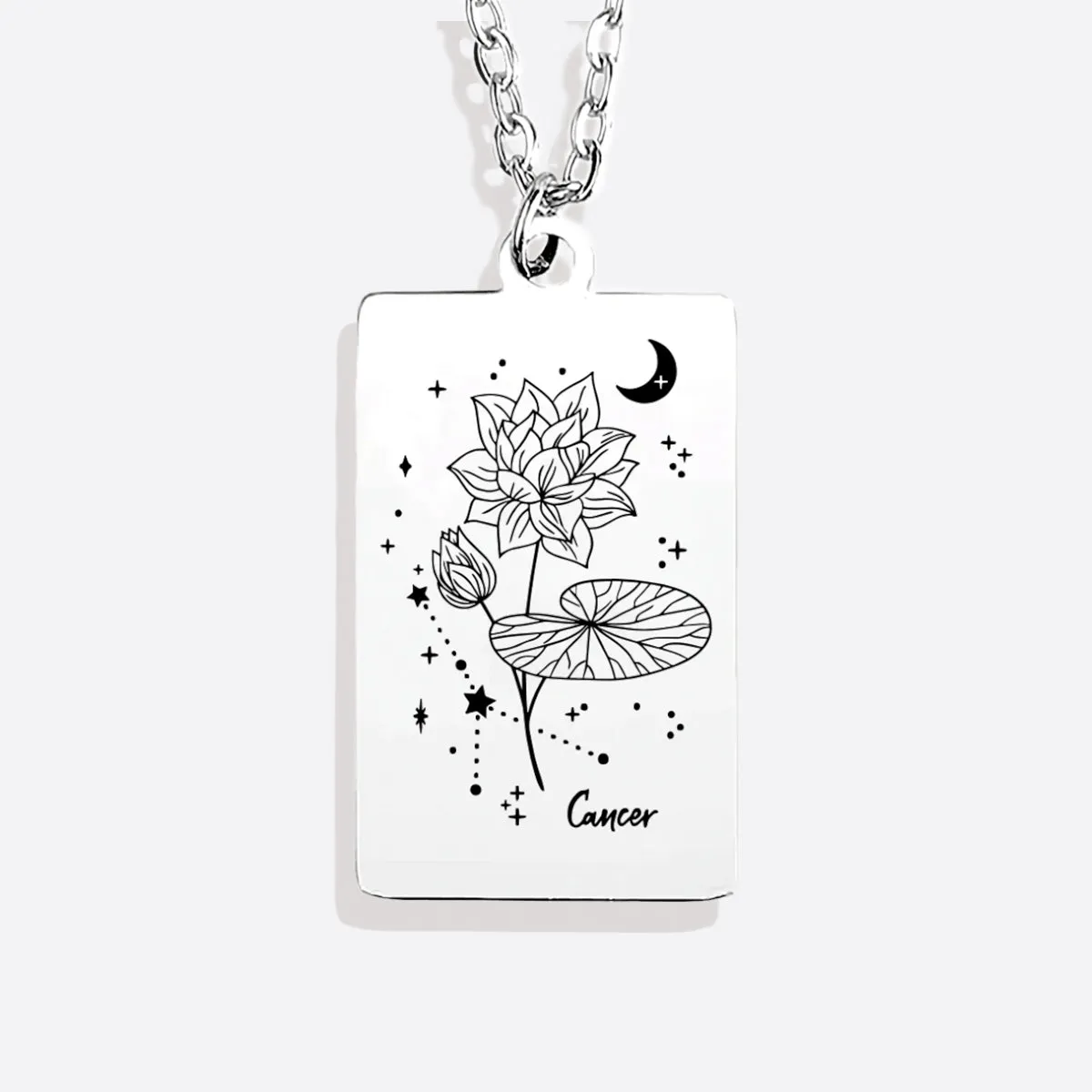 Cosmic Birth Flower Card Pendant Necklace